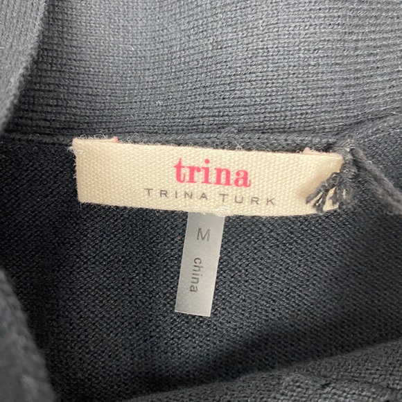 Trina Turk Envy Black White Stripe Sweater Dress NWT Size M - Picture 5 of 11